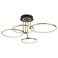 Люстра потолочная LED с пультом Ursula 5283/96CL Lumion золотая на 1 лампа, основание коричневое в стиле минимализм с пультом кольца