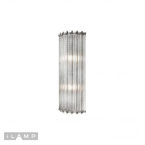 Бра Manhattan MB0266-2 Silver iLamp прозрачный на 2 лампы, основание никель в стиле американский современный  фото 2
