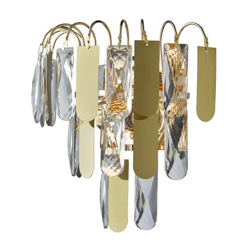 Бра Бриз 111023402 DeMarkt прозрачный на 2 лампы, основание золотое в стиле арт-деко классический 