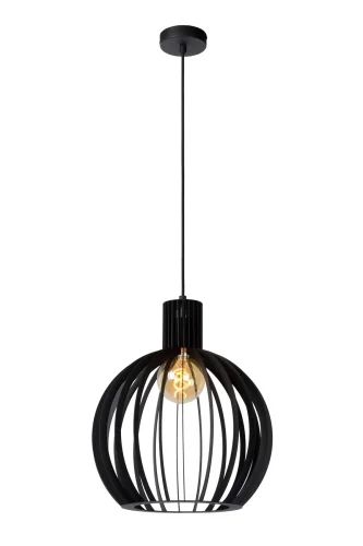 Светильник подвесной Mikaela 73400/32/30 Lucide чёрный 1 лампа, основание чёрное в стиле современный 