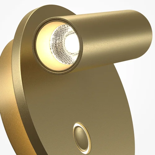 Бра с выключателем LED Ego C176WL-9W-2.7-4K-MG Maytoni матовый золото на 1 лампу, основание матовое золото в стиле современный хай-тек для чтения фото 2