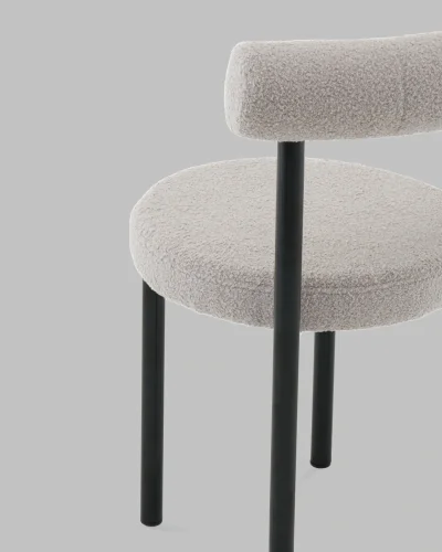 Стул обеденный Флорео букле светло-серый УТ000041336 Stool Group, серый/букле, ножки/металл/чёрный, размеры - ***** фото 6