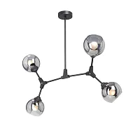 Люстра потолочная V4823-1/4PL Vitaluce серая чёрная на 4 лампы, основание чёрное в стиле арт-деко 