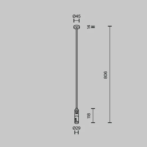 Крепление потолочное Long двойное 700мм Magnetic trаck system Flarity TRA159С-D1-BS Maytoni латунь в стиле  для светильников серии Magnetic trаck system Flarity flarity магнитная фото 3