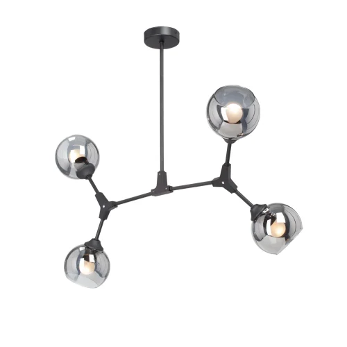 Люстра потолочная V4823-1/4PL Vitaluce серая чёрная на 4 лампы, основание чёрное в стиле арт-деко 