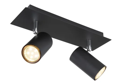 Спот с 2 лампами Robby 57910-2B Globo чёрный GU10 в стиле минимализм современный 