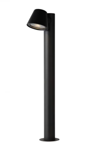 Парковый светильник Dingo-Led 14881/70/30 Lucide уличный IP44 чёрный 1 лампа, плафон чёрный в стиле современный GU10