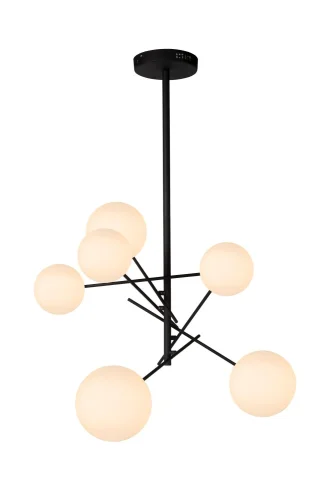 Светильник подвесной Alara 46417/06/30 Lucide белый 6 ламп, основание чёрное в стиле современный шар
