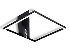 Светильник потолочный LED с пультом FL51464 Ambrella light чёрный 1 лампа, основание чёрное в стиле хай-тек модерн квадраты с пультом