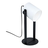 Настольная лампа Hornwood 43428 Eglo белая 1 лампа, основание чёрное металл в стиле современный 