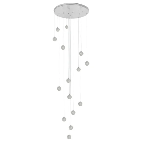 Люстра каскадная Rain 10112/15 LOFT IT прозрачная на 15 ламп, основание хром в стиле арт-деко 