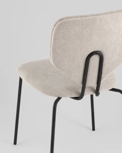 Стул обеденный Masey, бежевый УТ000039579 Stool Group, бежевый/рогожка, ножки/металл/чёрный, размеры - ***** фото 6