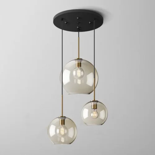 Светильник подвесной VILMO TRIO A 151234-26 ImperiumLoft янтарный на 3 лампы, основание латунь в стиле современный лофт Светильник подвесной VILMO TRIO A 151234-26 ImperiumLoft янтарный на 3 лампы, основание латунь в стиле современный лофт