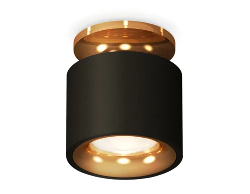 Светильник накладной Techno spot XS7511121 Ambrella light чёрный 1 лампа, основание золотое в стиле хай-тек современный круглый