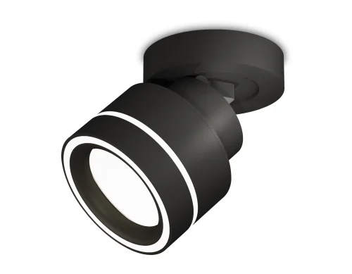Светильник накладной XM8102023 Ambrella light белый 1 лампа, основание чёрное в стиле хай-тек круглый
