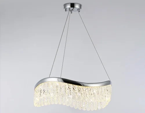 Светильник подвесной LED TR49712 Ambrella light прозрачный 1 лампа, основание хром в стиле современный хай-тек  фото 7