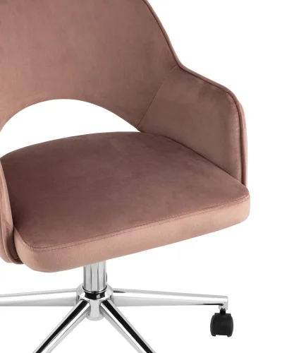 Кресло офисное Кларк, велюр, розовый УТ000025779 Stool Group, розовый/велюр, ножки/металл/хром, размеры - ****540*590 фото 7