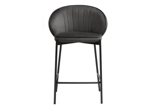 Полубарный стул Нейл серый / черный 528460 Woodville, серый/велюр, ножки/металл/чёрный, размеры - ****580*450 фото 2