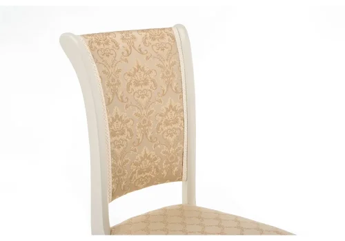Деревянный стул Фабиано бежевый 318612 Woodville, бежевый/ткань, ножки/массив березы/белый, размеры - ****440*520 фото 5