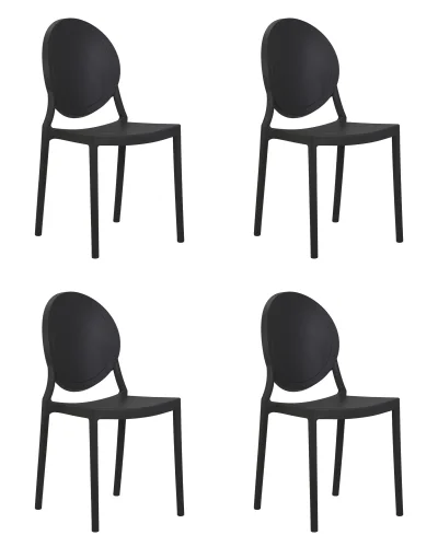 Набор 4 шт Стул обеденный DOBRIN ALBERT (цвет чёрный) цвет чёрный Dobrin, /, ножки/пластик/, размеры - *855****
