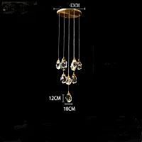 Светильник подвесной CRISTEL ONE D43 193599-26 ImperiumLoft прозрачный на 10 ламп, основание латунь в стиле арт-деко современный 
