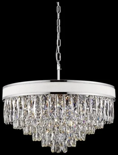 Люстра подвесная хрустальная Clarissa WE136.15.103 Wertmark прозрачная на 15 ламп, основание хром белое в стиле классический 