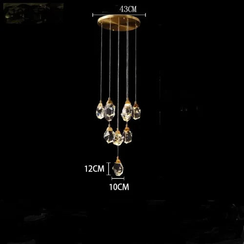 Светильник подвесной CRISTEL ONE D43 193599-26 ImperiumLoft прозрачный на 10 ламп, основание латунь в стиле современный арт-деко 