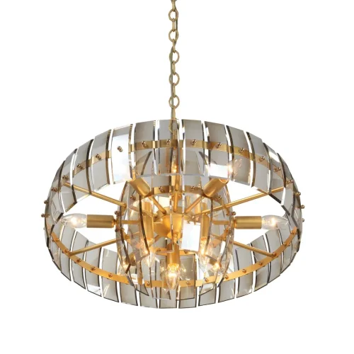 Люстра подвесная V5857-8/12 Vitaluce янтарная на 12 ламп, основание золотое в стиле классический современный  фото 3