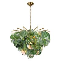 Люстра подвесная Лолли / Lolly 10492/800 Green LOFT IT зелёная на 10 ламп, основание бронзовое в стиле современный 