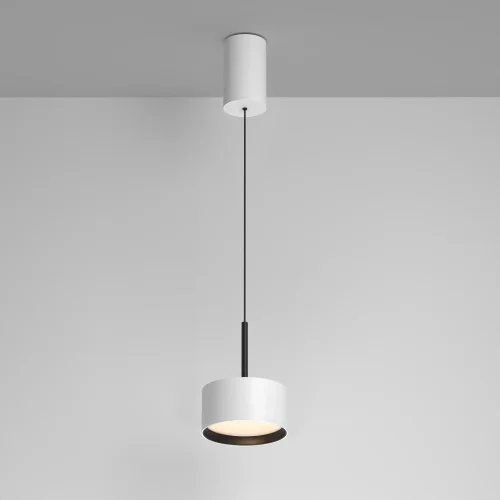 Светильник подвесной LED Glare P102PL-12W3K-W Maytoni белый на 1 лампу, основание белое в стиле современный хай-тек фото 3