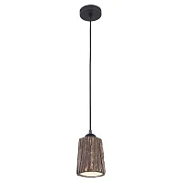 Светильник подвесной лофт Hauppauge GRLSP-9862 Lussole коричневый 1 лампа, основание чёрное в стиле лофт 