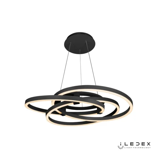 Светильник подвесной LED с пультом Comely 9110-860-D-T BK iLedex чёрный 1 лампа, основание чёрное в стиле современный хай-тек кольца фото 2