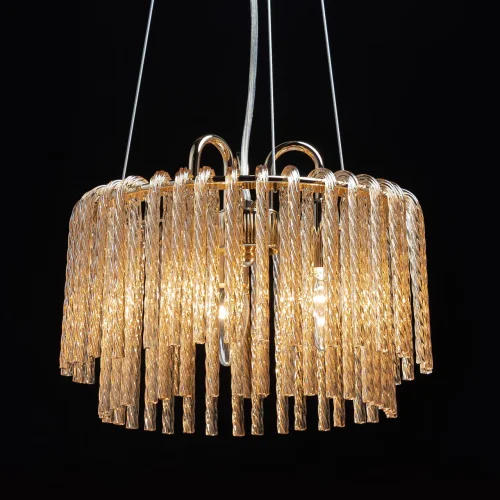 Светильник подвесной Лавиния 443010703 MW-Light янтарный 3 лампы, основание золотое в стиле классический  фото 4