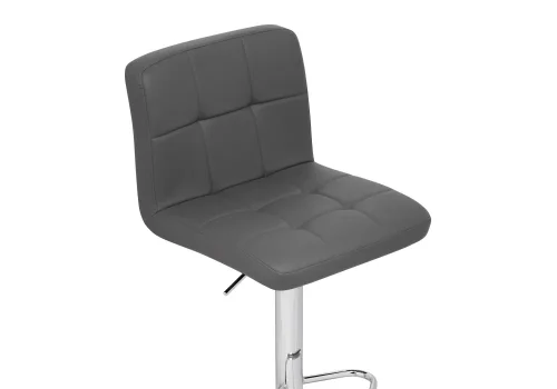 Барный стул Paskal gray / chrome 15499 Woodville, серый/экокожа, ножки/металл/хром, размеры - *1090***430*530 фото 5