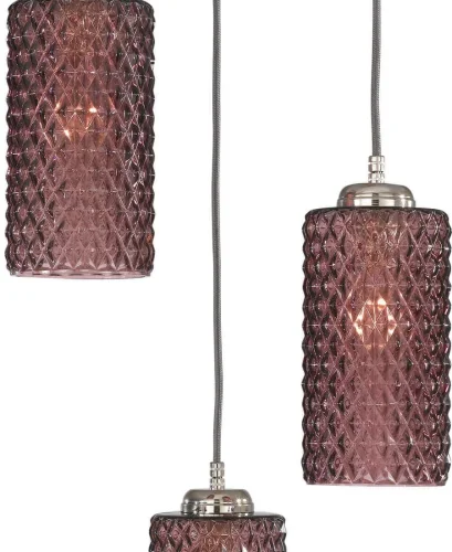 Светильник подвесной L 10001/3 Reccagni Angelo фиолетовый 3 лампы, основание никель в стиле классический современный выдувное фото 4