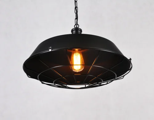 Светильник подвесной Arigio LDP 6862-450 BK Lumina Deco чёрный 1 лампа, основание чёрное в стиле лофт  фото 3