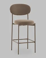 Стул Полубарный Бриф DD велюр капучино каркас капучино муар УТ000041511 Stool Group, коричневый/велюр, ножки/сталь/чёрный, размеры - *****