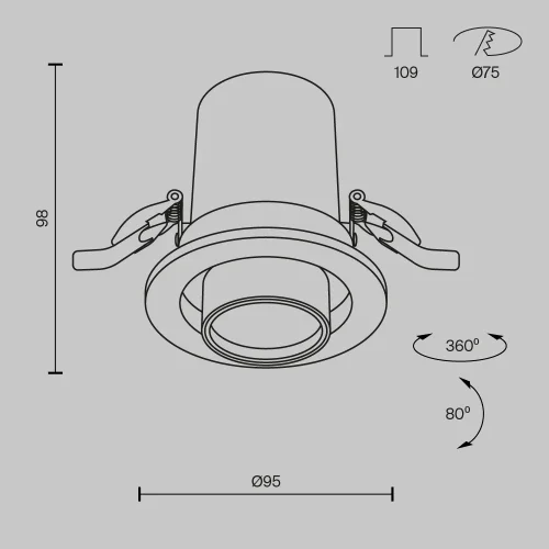 Светильник точечный LED Hidden DL045-01-10W4K-W Maytoni белый на 1 лампу, основание белое в стиле современный хай-тек фото 10