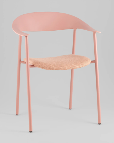 Стул Eila, с подушкой, пластик розовый УТ000039780 Stool Group, розовый/рогожка, ножки/пластик/розовый, размеры - *775***502*591