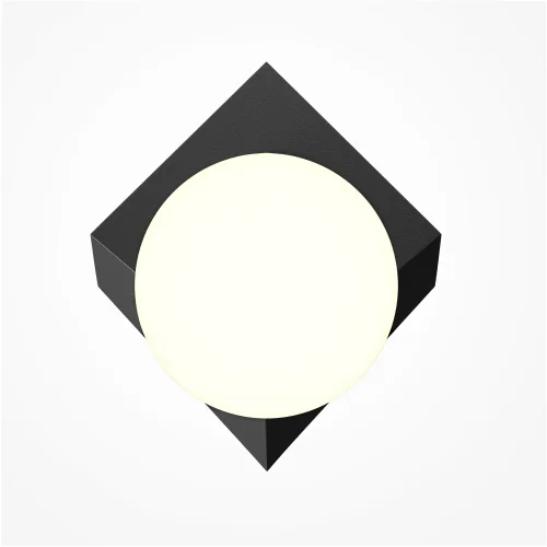 Бра MOD445WL-01B Cubeo Maytoni белый на 1 лампу, основание чёрное в стиле современный шар фото 3 Бра MOD445WL-01B Cubeo Maytoni белый на 1 лампу, основание чёрное в стиле современный шар фото 3