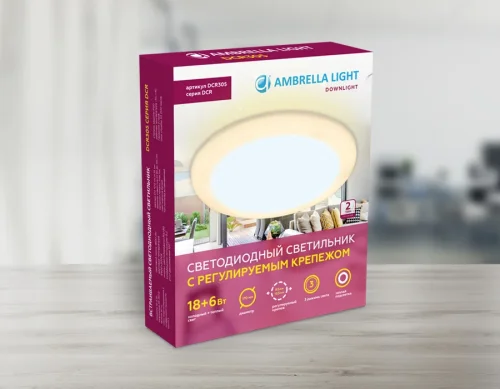 Светильник точечный LED Downlight DCR305 Ambrella light белый 1 лампа, основание белое в стиле современный хай-тек регулируемый крепеж фото 8