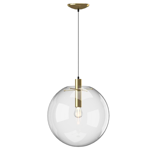 Светильник подвесной 0869PLB-1GD Milosh Tendence прозрачный 1 лампа, основание золотое в стиле современный шар