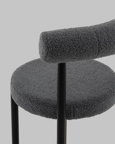 Стул обеденный Флорео букле темно-серый УТ000041335 Stool Group, серый/букле, ножки/металл/чёрный, размеры - ***** фото 7