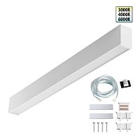 Светильник линейный светодиодный модульный с переключателем цветовой темперетуры Fatto 359602 Novotech белый на 1 лампу, основание белое в стиле хай-тек современный  Светильник линейный светодиодный модульный с переключателем цветовой темперетуры Fatto 359602 Novotech белый на 1 лампу, основание белое в стиле хай-тек современный