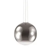 Светильник подвесной MAPA FADE SP1 D50 Ideal Lux хром прозрачный на 1 лампу, основание хром в стиле современный шар