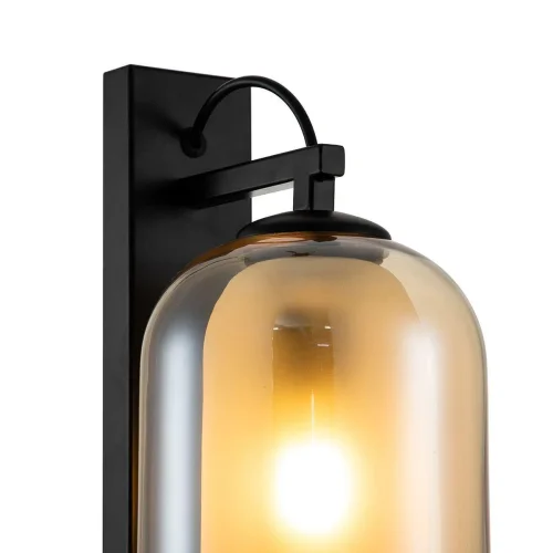 Бра Coffee V000313 Indigo янтарный на 1 лампа, основание чёрное в стиле современный  фото 2