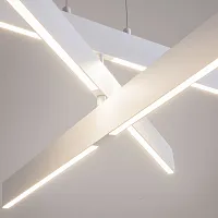 Светильник подвесной LED Origami MOD163PL-L38W4K Maytoni белый на 1 лампу, основание белое в стиле хай-тек современный линейный