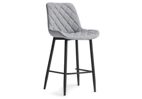 Полубарный стул Баодин К Б/К светло-серый / черный 517142 Woodville, серый/велюр, ножки/металл/чёрный, размеры - ****500*560