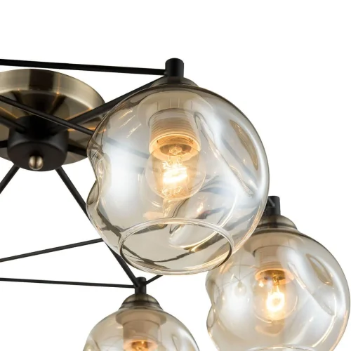 Люстра потолочная Фурия (Furia) VL1882L06 Vele Luce янтарная на 6 ламп, основание чёрное в стиле современный шар фото 3 Люстра потолочная Фурия (Furia) VL1882L06 Vele Luce янтарная на 6 ламп, основание чёрное в стиле современный шар фото 3
