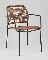 Стул Solaia, светло-коричневый УТ000039918 Stool Group, коричневый/ротанг, ножки/металл/чёрный, размеры - *800****